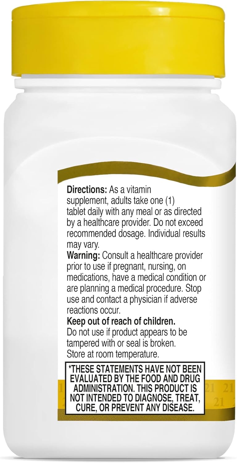 Vitamin C and B Complex Tablets for 21st Century Healthcare - 100 Count Pack