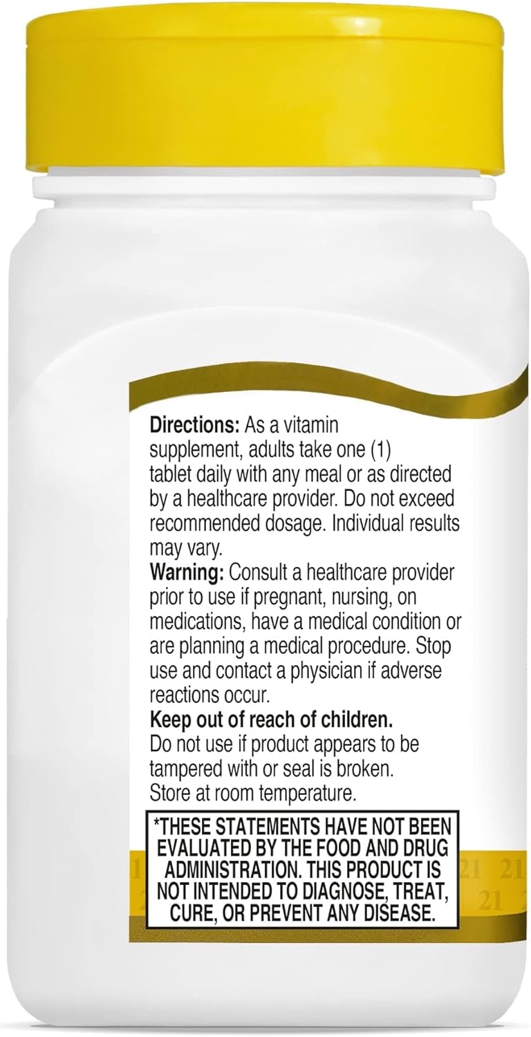 Vitamin C and B Complex Tablets for 21st Century Healthcare - 100 Count Pack