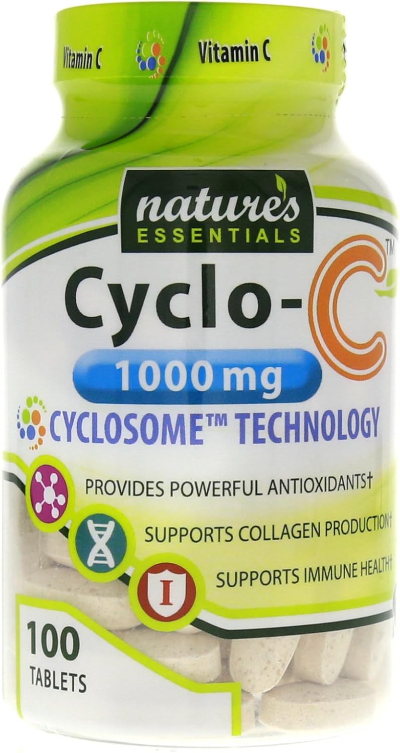 Vitamin C Cyclo-C 1000mg with Bioflavonoids and Cyclodextrin for Advanced Liposomal Delivery | Non-GMO, Gluten Free, Vegetarian | 200 Tablets