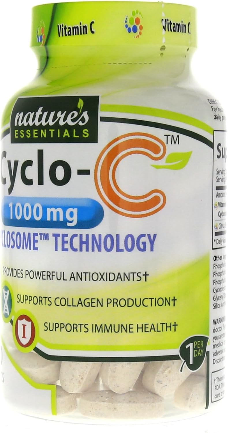Vitamin C Cyclo-C 1000mg with Bioflavonoids and Cyclodextrin for Advanced Liposomal Delivery | Non-GMO, Gluten Free, Vegetarian | 200 Tablets