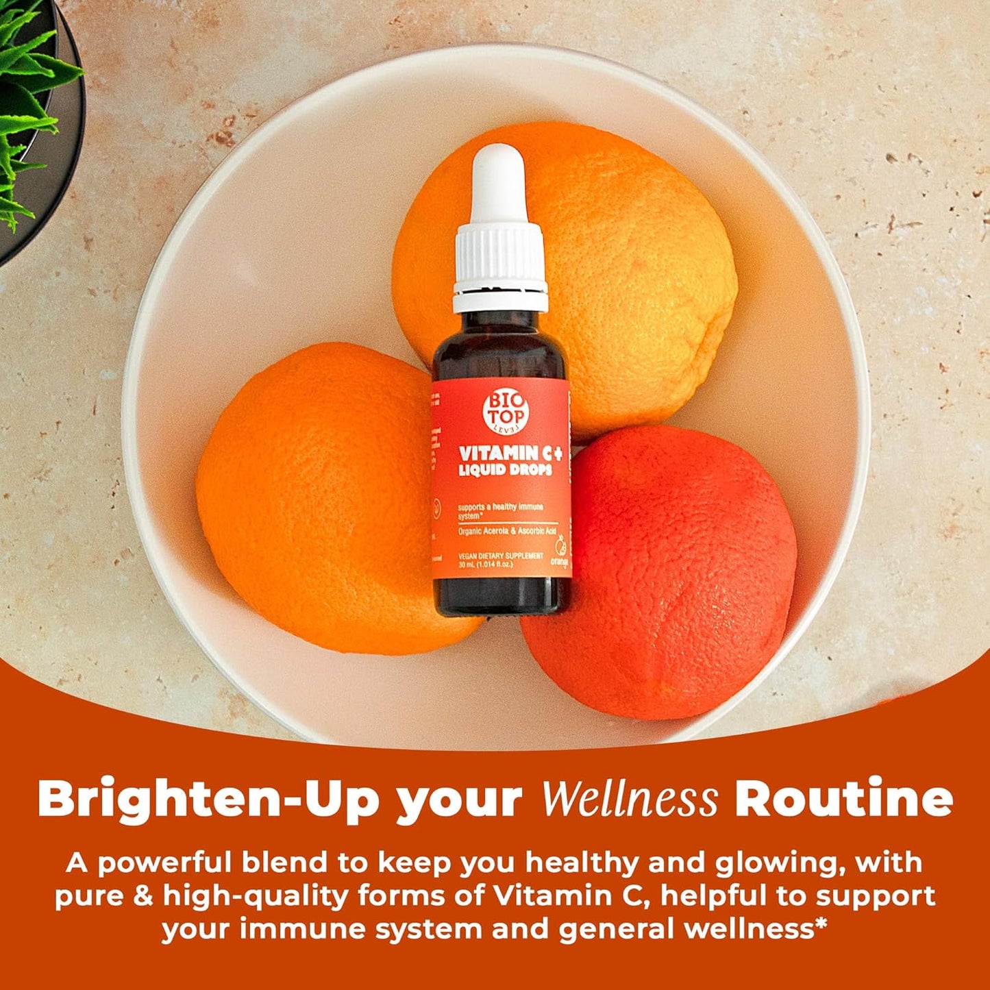 Vitamin C Liquid Drops for Immune Support and Overall Health by BIOTOPLEVEL
