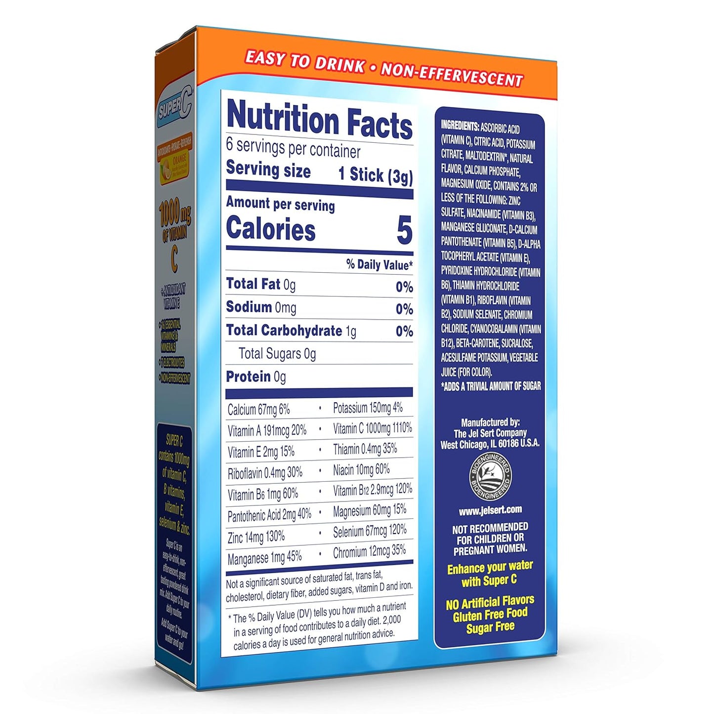 Vitamin C & Mineral Orange Drink Mix Singles To Go, 72 Packets (6 CT x 12 Packs)