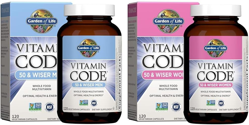 Vitamin Code Raw Whole Food Multivitamin for Men & Women 50+, 120 Count with Probiotics by Garden of Life