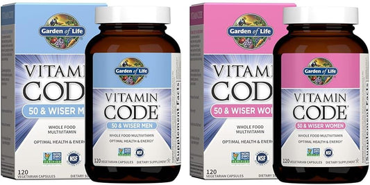 Vitamin Code Raw Whole Food Multivitamin for Men & Women 50+, 120 Count with Probiotics by Garden of Life