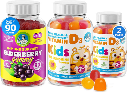 Vitamin D and Elderberry Gummies for Immunity Support - Vegetarian and Gelatin-Free - Kids and Adults Mega Boost - BoostGo Australia