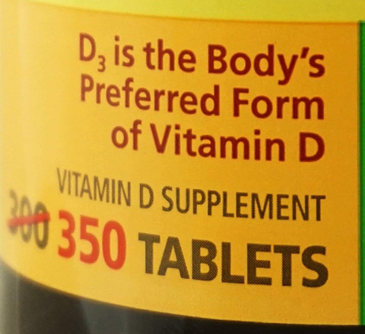 Vitamin D3 1000IU Supplement Tablets, 350 Count - Nature Made