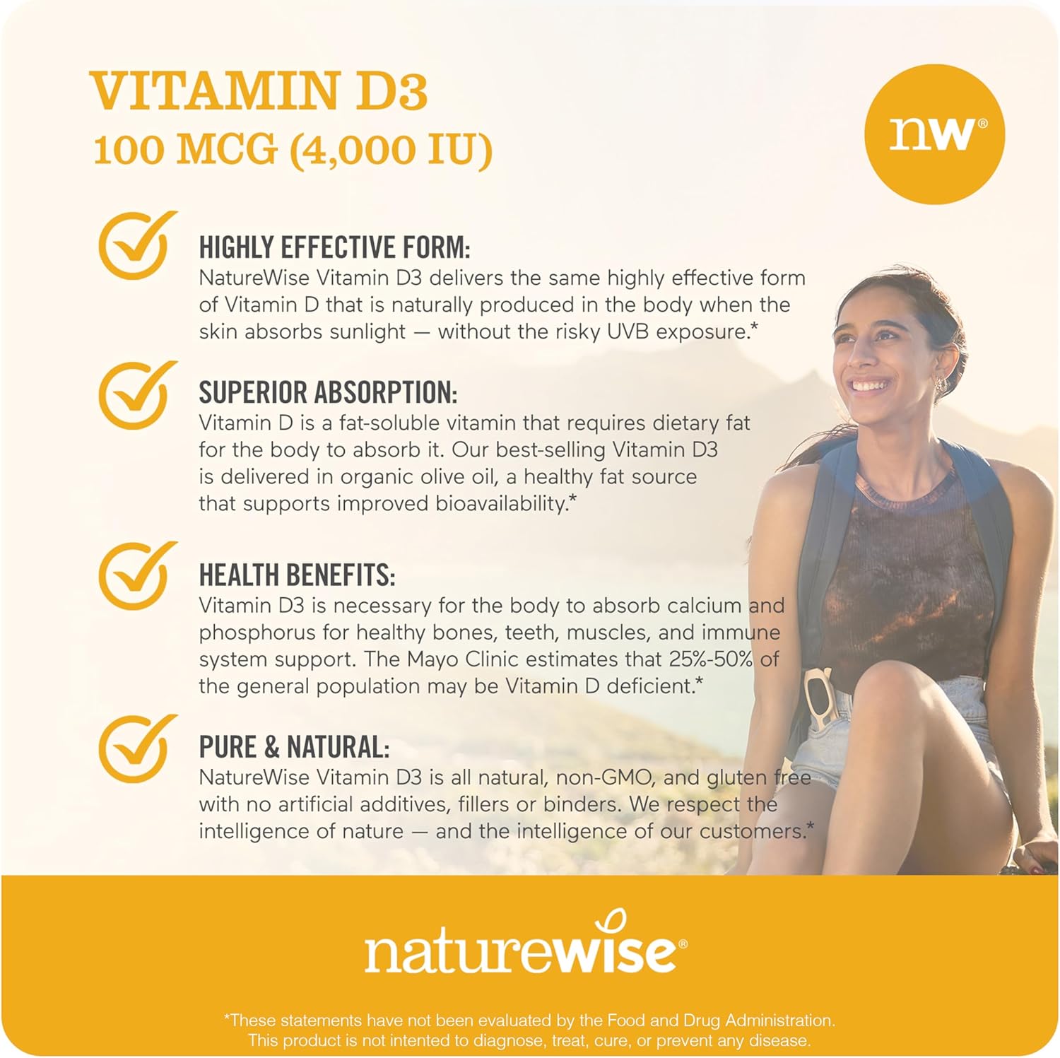 Vitamin D3 4000iu Softgels for Immune Support, Muscle & Bone Health - Non-GMO, Gluten Free - 200-Day Supply