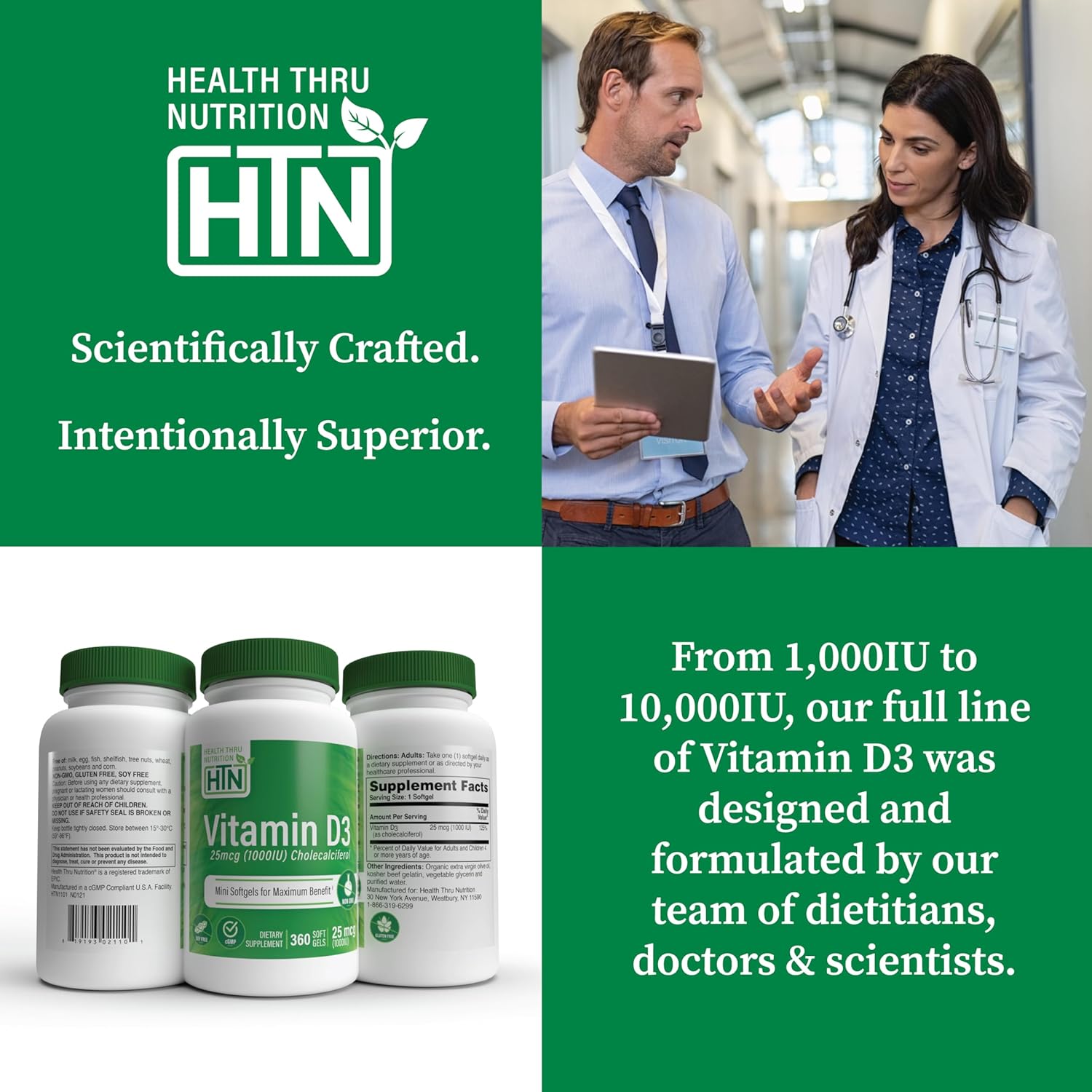 Vitamin D3 5,000iu Softgels for Immune Health | 125mcg Cholecalciferol | Non-GMO Organic EVOO