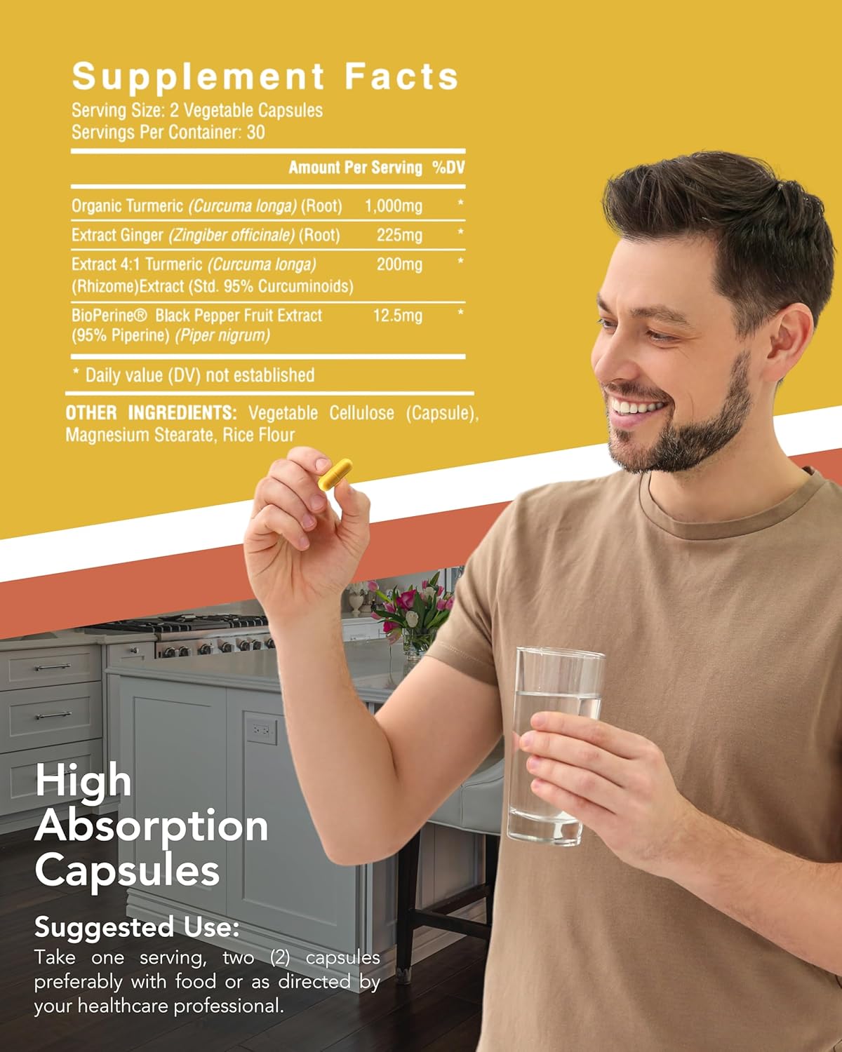 Vitamin D3 5000IU with Vitamin K2, Turmeric Curcumin & Ginger for Immune & Heart Health Support