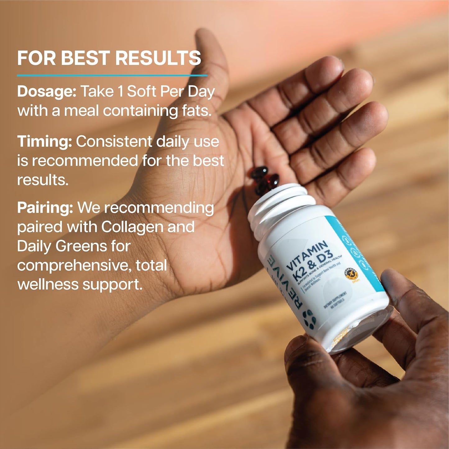 Vitamin D3 & K2 Bundle for Bone Health & Muscle Strength - Men and Women's Health Supplement for Brain Function