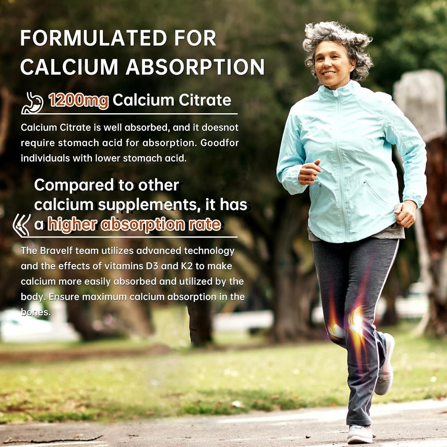 Vitamin D3 K2 Calcium Citrate Gummies for Bone and Immune Support - Calcium Supplement Chewable Sugar-Free Gummy with Zinc, Magnesium, Boron, Copper - 1200mg - (1)