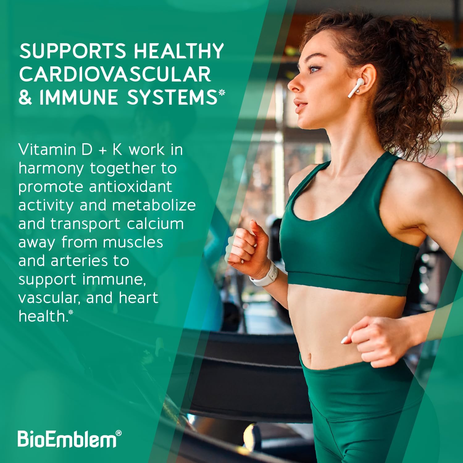 Vitamin D3 K2 Capsules with CoQ10 by BioEmblem for Immune Support and Heart Health