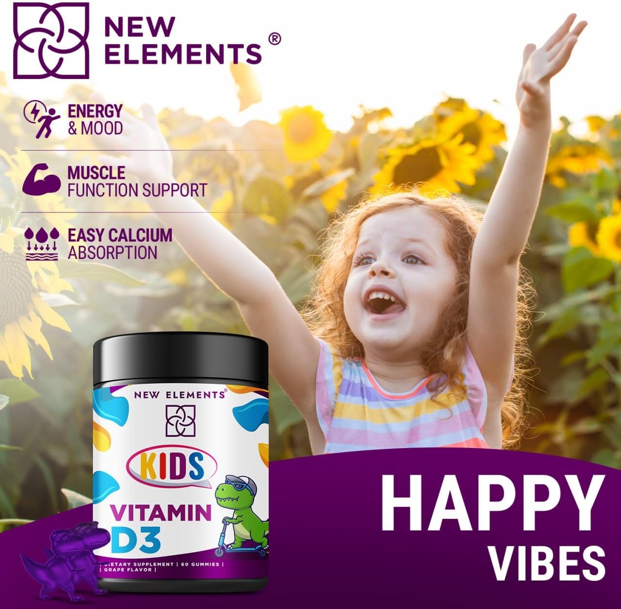 Vitamin D3 K2 Gummies 10000 IU with Calcium 100mg for Adults & Kids - Bone Health & Strong Teeth - Immunity Support 2000IU - Mk7 Vitamin K2 100mcg