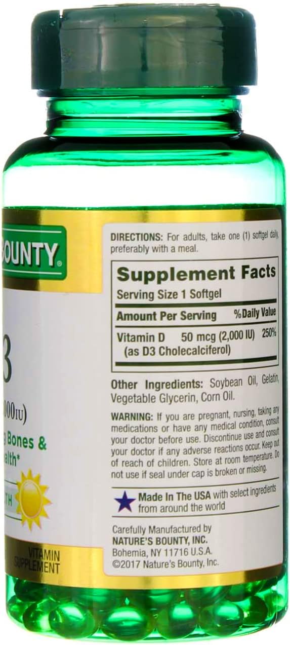 Vitamin D3 Softgels 2000 IU - 150 Count by Nature's Bounty