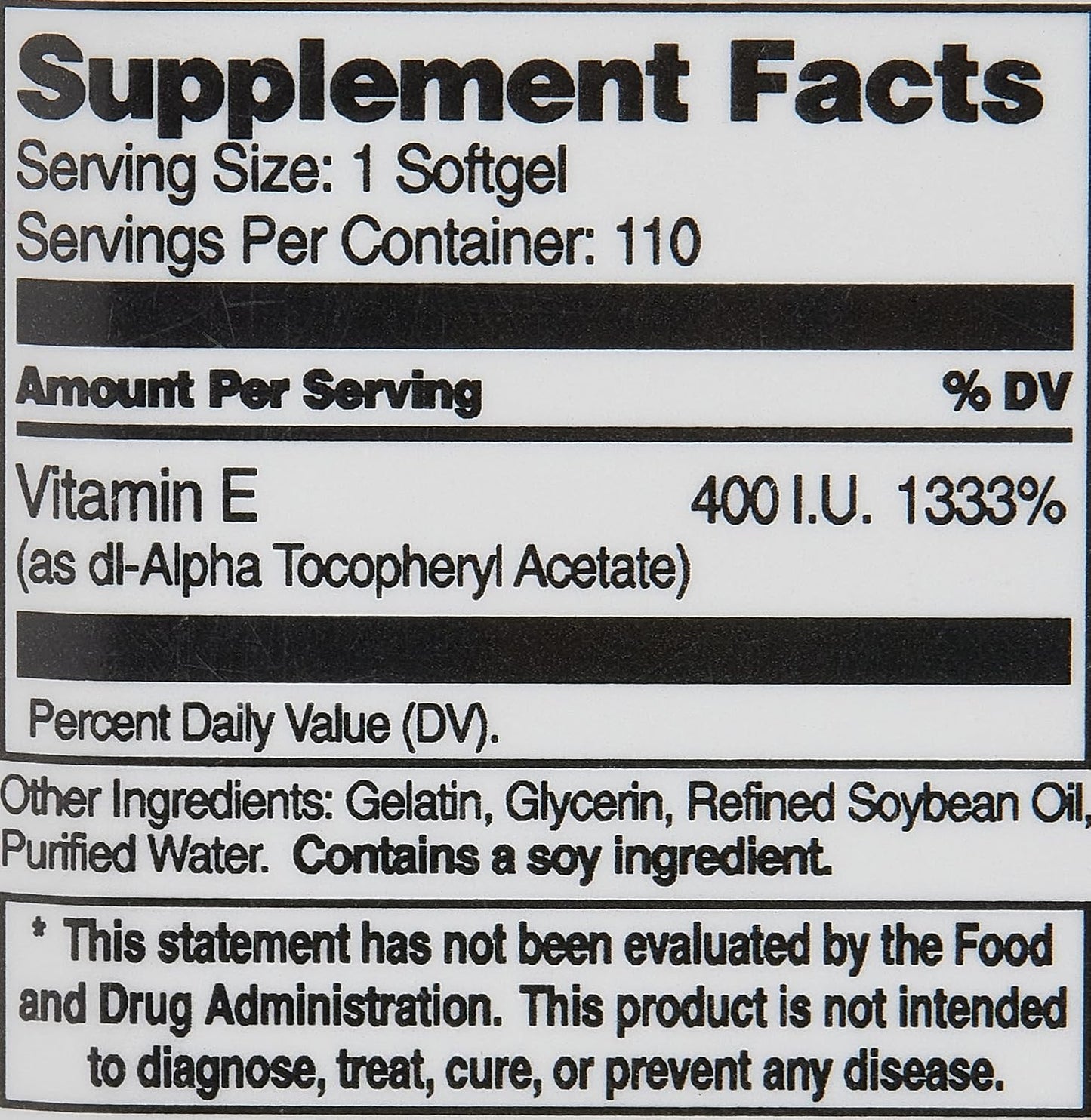 Vitamin E-400 (400 IU) Softgels for Modern Health - 110 Count