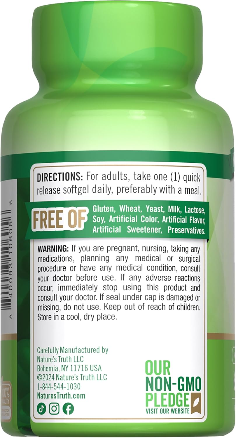 Vitamin E Softgels | 1000 IU | 60 Count | Non-GMO & Gluten Free Formula