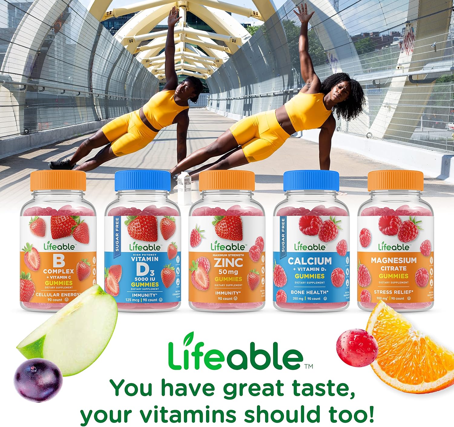 Vitamin E & Turmeric Curcumin Gummies Bundle - Chewable Supplement, Gluten-Free, Non-GMO, Great Taste