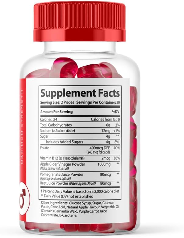 Vitamin Evo Vital Grow XL Gummies - Advanced Performance and Daily Health Support Supplement (60ct)