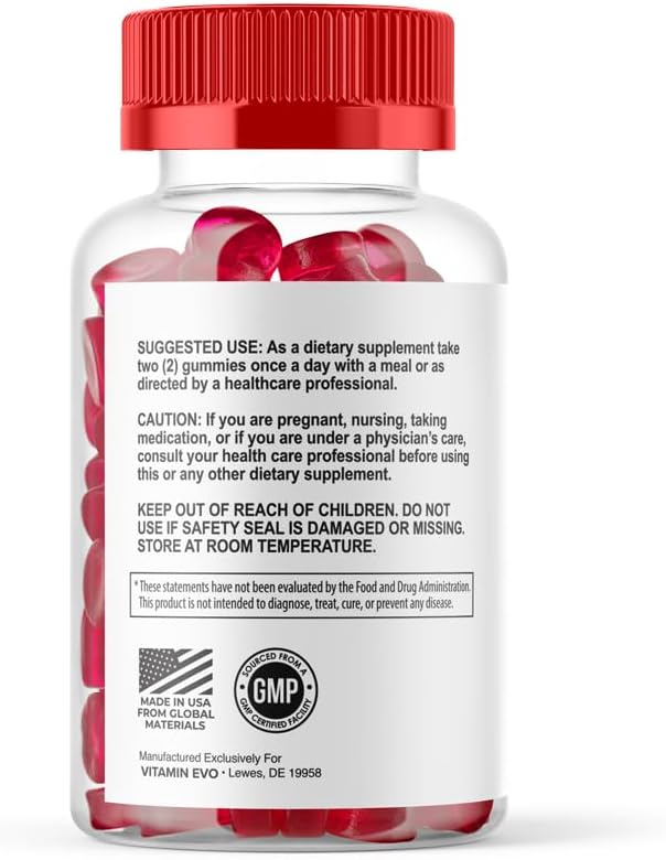 Vitamin Evo Vital Grow XL Gummies - Advanced Performance and Daily Health Support Supplement (60ct)