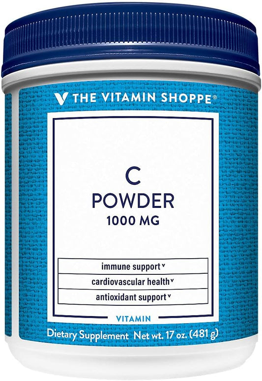 Vitamin Shoppe 1,000MG Vitamin C Powder for Immune & Cardiovascular Health (17 oz)