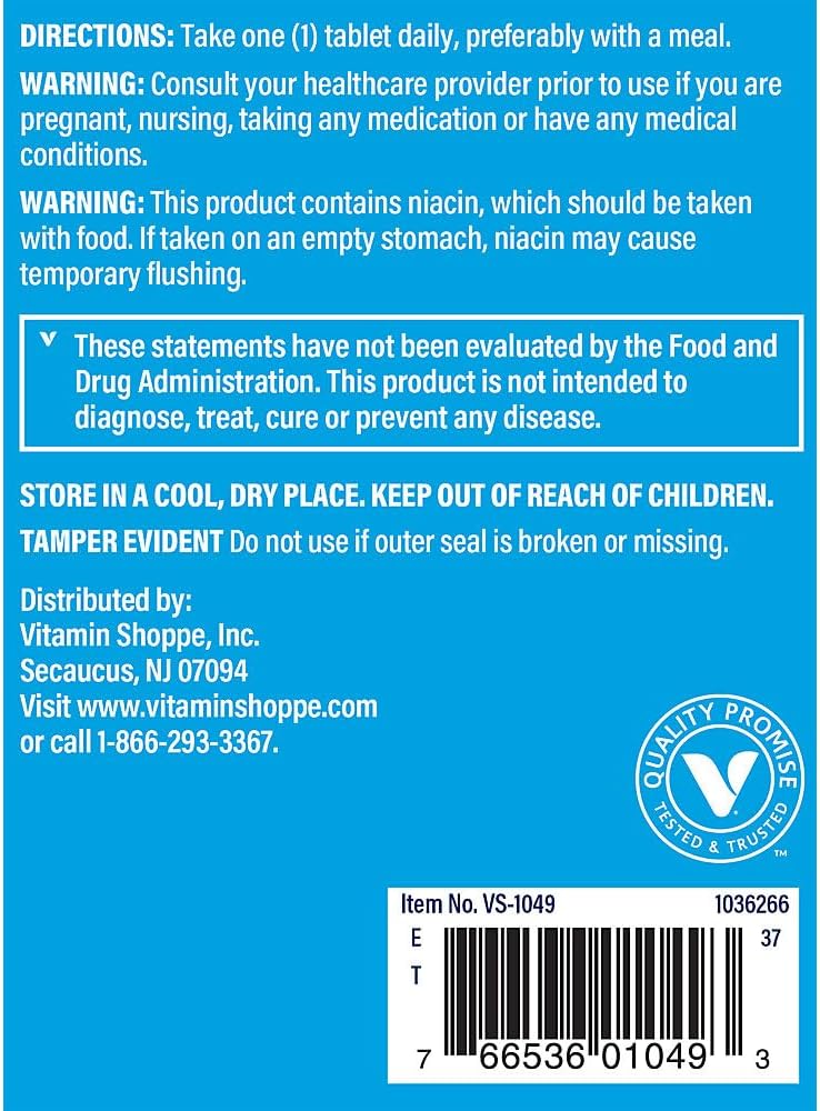 Vitamin Shoppe B-Complex 125: Boost Energy, Support Nervous System & Nutrient Metabolism - 300 Tablets
