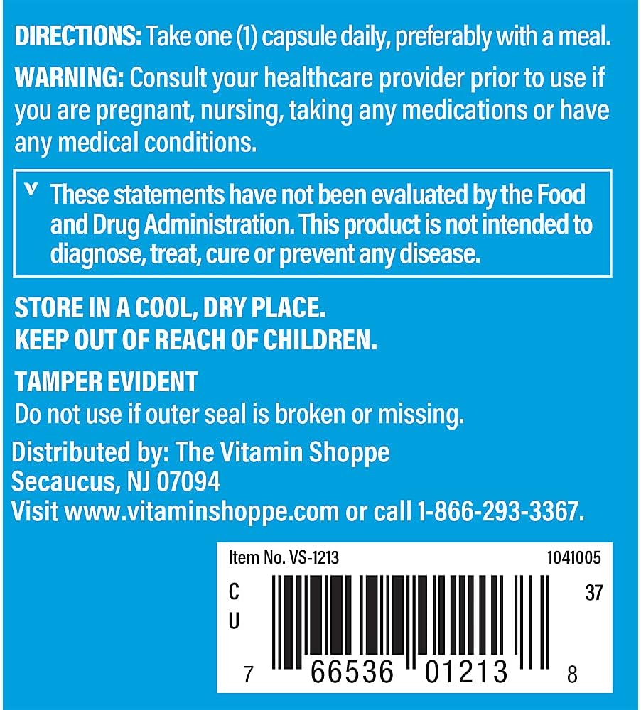 Vitamin Shoppe Choline & Inositol 500MG Capsules for Fat Metabolism & Brain Health - Daily Supplement (100 Count)