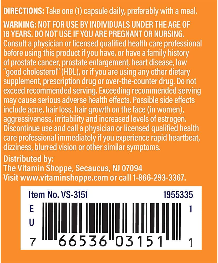 Vitamin Shoppe DHEA 25MG Capsules for Hormonal Balance and Healthy Aging in Men & Women - 120 Count