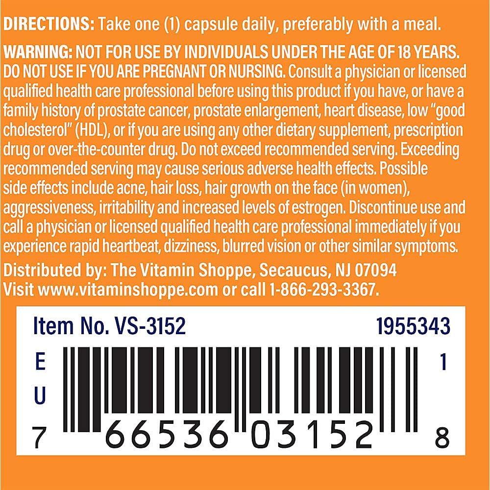 Vitamin Shoppe DHEA 50MG Capsules for Hormonal Balance and Healthy Aging in Men & Women, 60ct