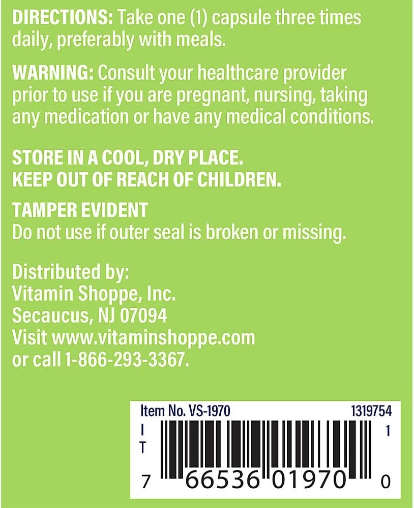 Vitamin Shoppe Fennel Seed Capsules 480MG for Digestive & Intestinal Health - Herbal Supplement (100 ct)