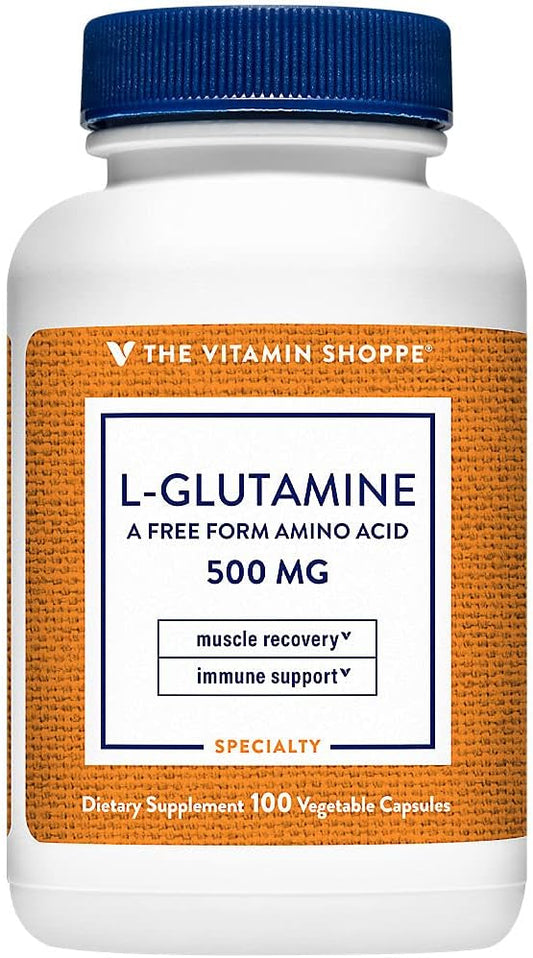 Vitamin Shoppe L-Glutamine 500MG Capsules - 100 Count