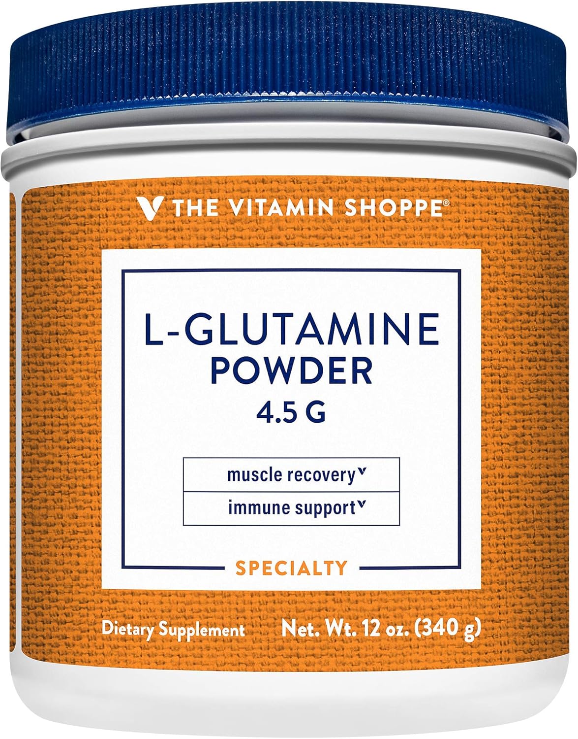Vitamin Shoppe L-Glutamine Powder 4.5G - Supports Muscle Recovery & Immune Health - Free Form Amino Acid - 12 Ounces