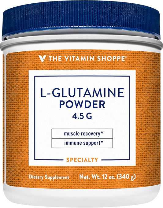 Vitamin Shoppe L-Glutamine Powder 4.5G - Supports Muscle Recovery & Immune Health - Free Form Amino Acid - 12 Ounces