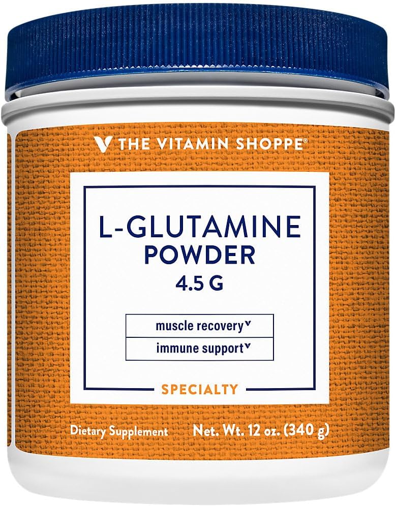 Vitamin Shoppe L-Glutamine Powder 4.5G - Supports Muscle Recovery & Immune Health - Free Form Amino Acid - 12 Ounces