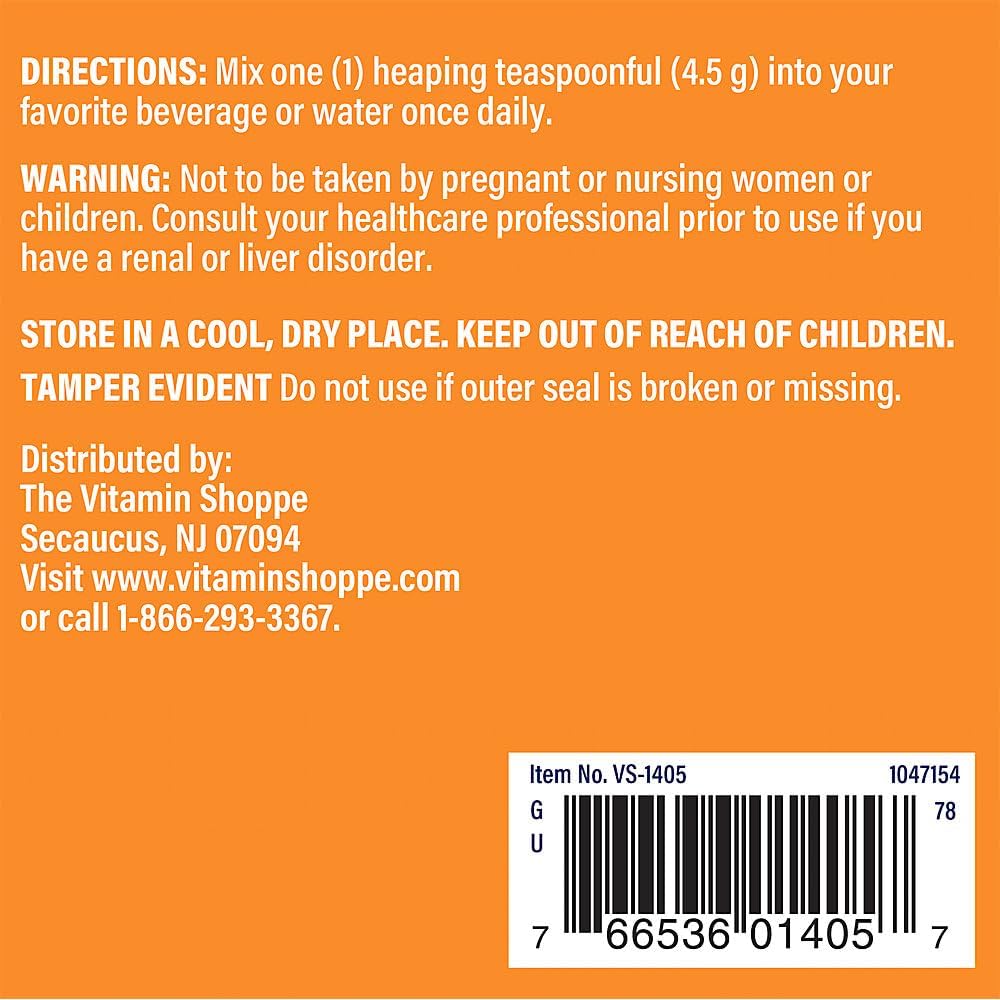 Vitamin Shoppe L-Glutamine Powder 4.5G - Supports Muscle Recovery & Immune Health - Free Form Amino Acid - 12 Ounces