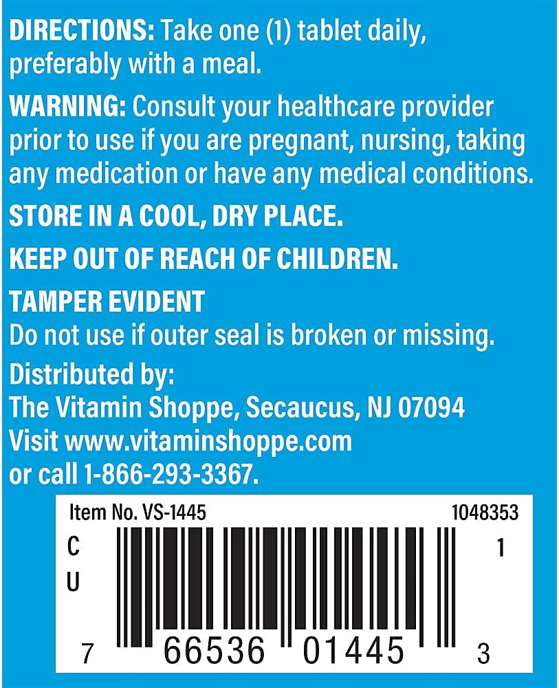 Vitamin Shoppe Manganese 10MG: Antioxidant Supplement for Strong Bones & Teeth (100 Tablets)