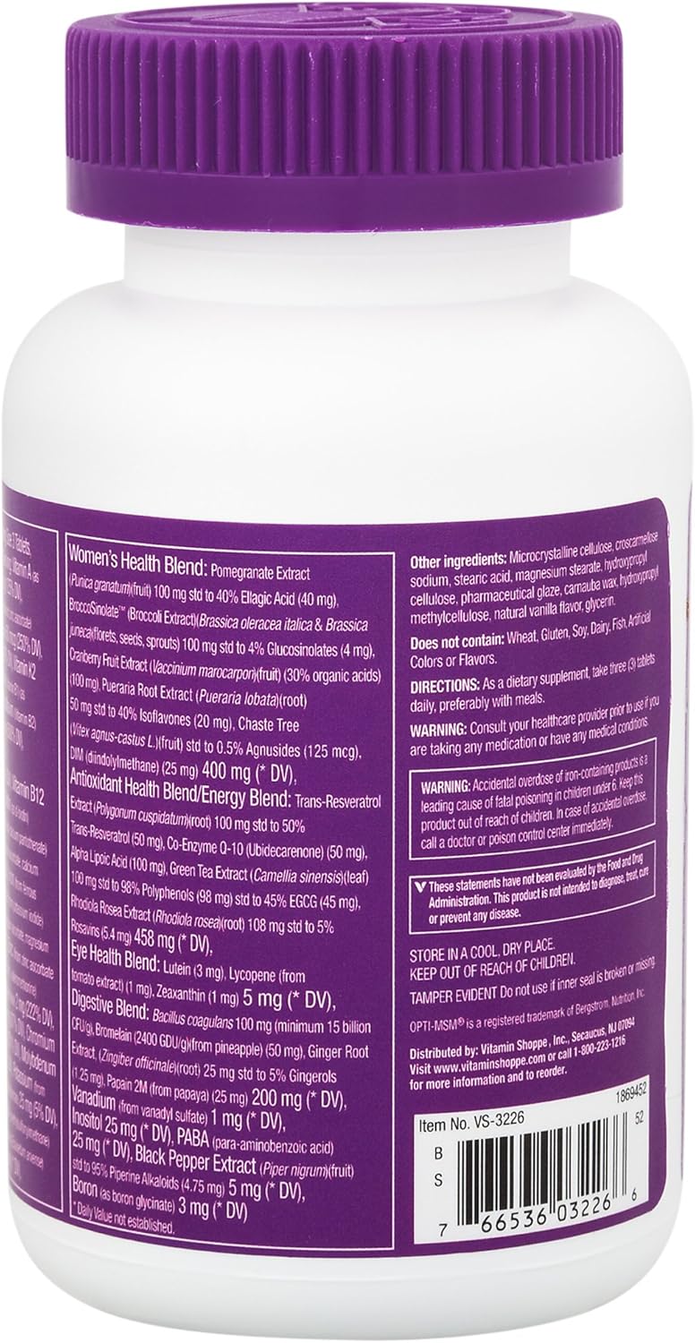 Vitamin Shoppe Ultimate Woman Gold Multivitamin - Energy, Bone, and Immune Support - Gluten Free (90 Tablets)