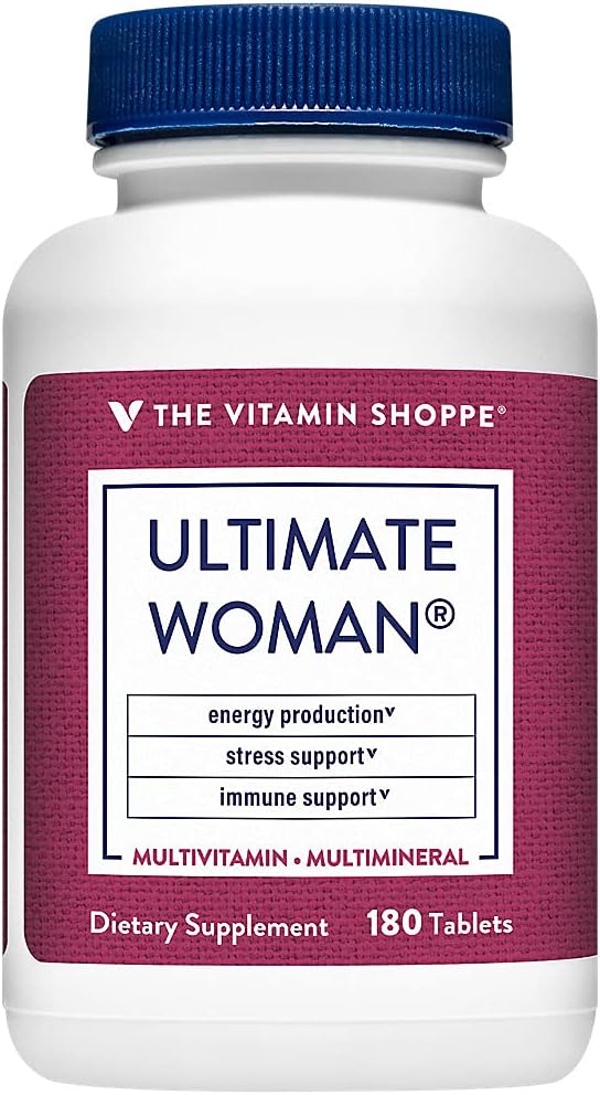 Vitamin Shoppe Ultimate Woman Multivitamin: High Potency Energy & Antioxidant Blend with Green Tea Extract - Daily Mineral Supplement for Women's Health (180 Tablets)