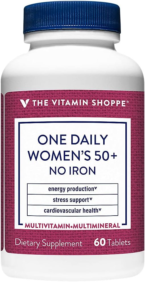Vitamin Shoppe Women's 50+ Multivitamin - No Iron, Multi-Mineral Supplement - Supports Energy, Cardiovascular, Vision, Immune Health - 60 Tablets