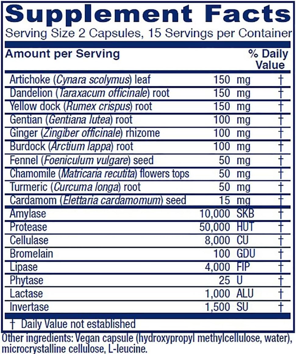 Vitanica Bitters Extra Capsules - Vegan Digestion Support Supplement (30 Count)