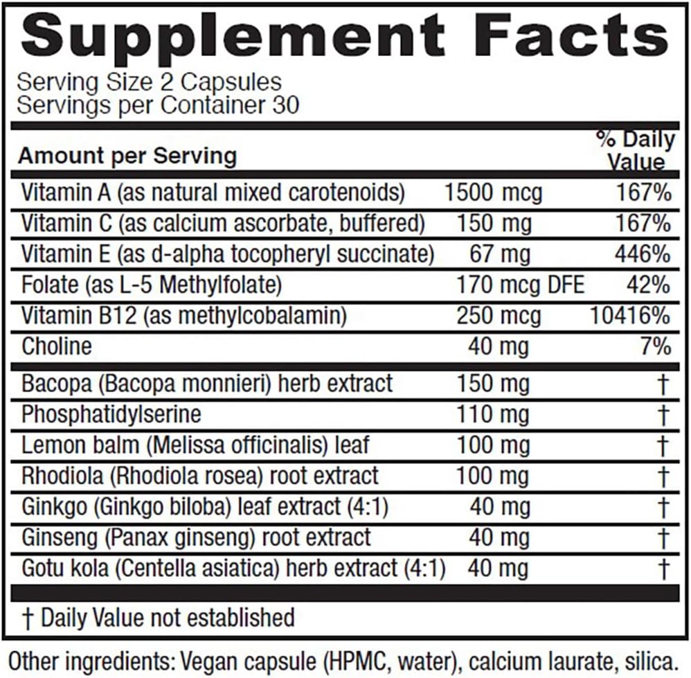 Vitanica MindBlend Vegan Brain Support Supplement - 60 Capsules