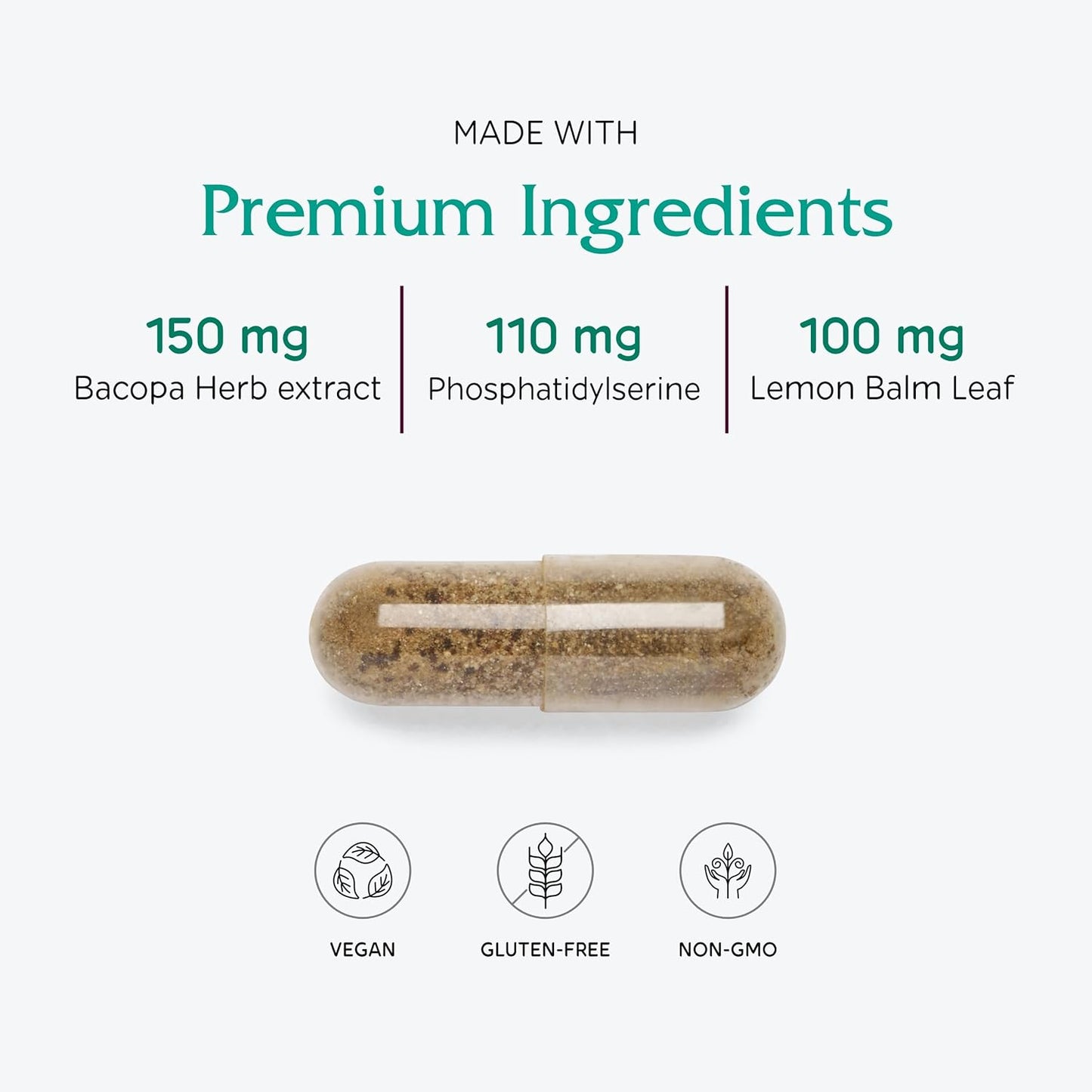 Vitanica MindBlend Vegan Brain Support Supplement - 60 Capsules