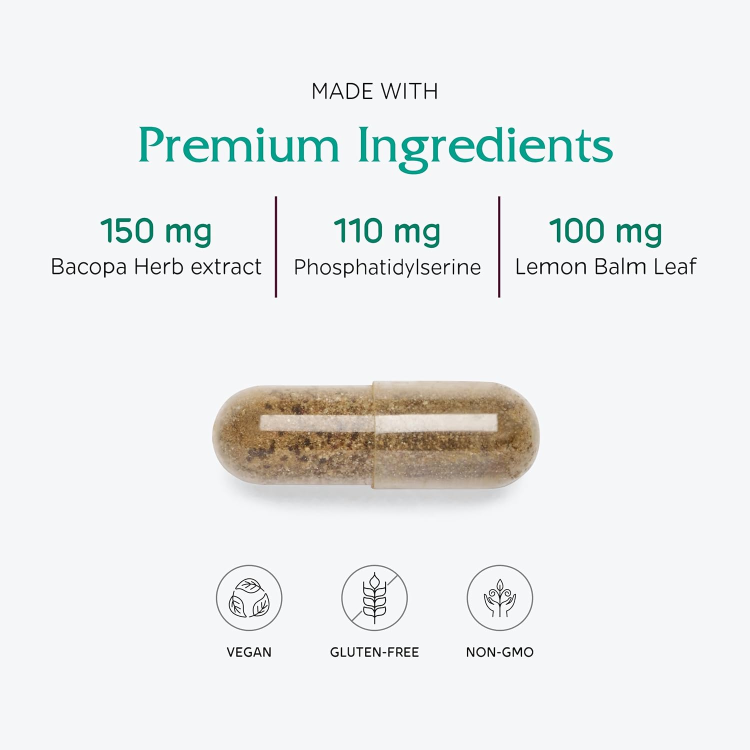 Vitanica MindBlend Vegan Brain Support Supplement - 60 Capsules