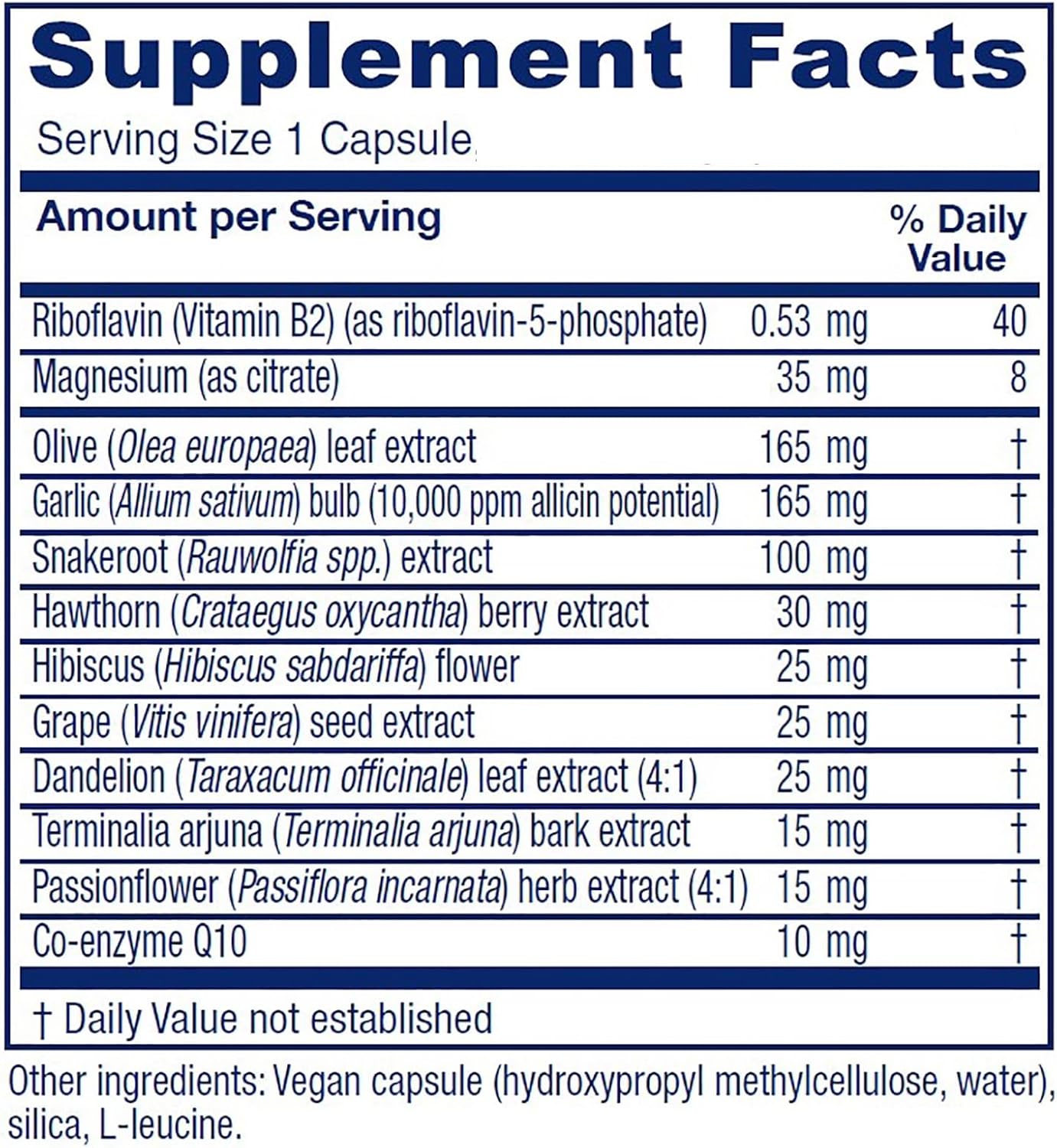 Vitanica Rauwolfia Extra Vegan Cardiovascular Support Supplement 90 Capsules