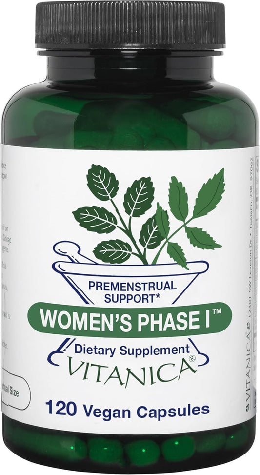 Vitanica Women's Phase I Premenstrual Support 120 Vegan Capsules