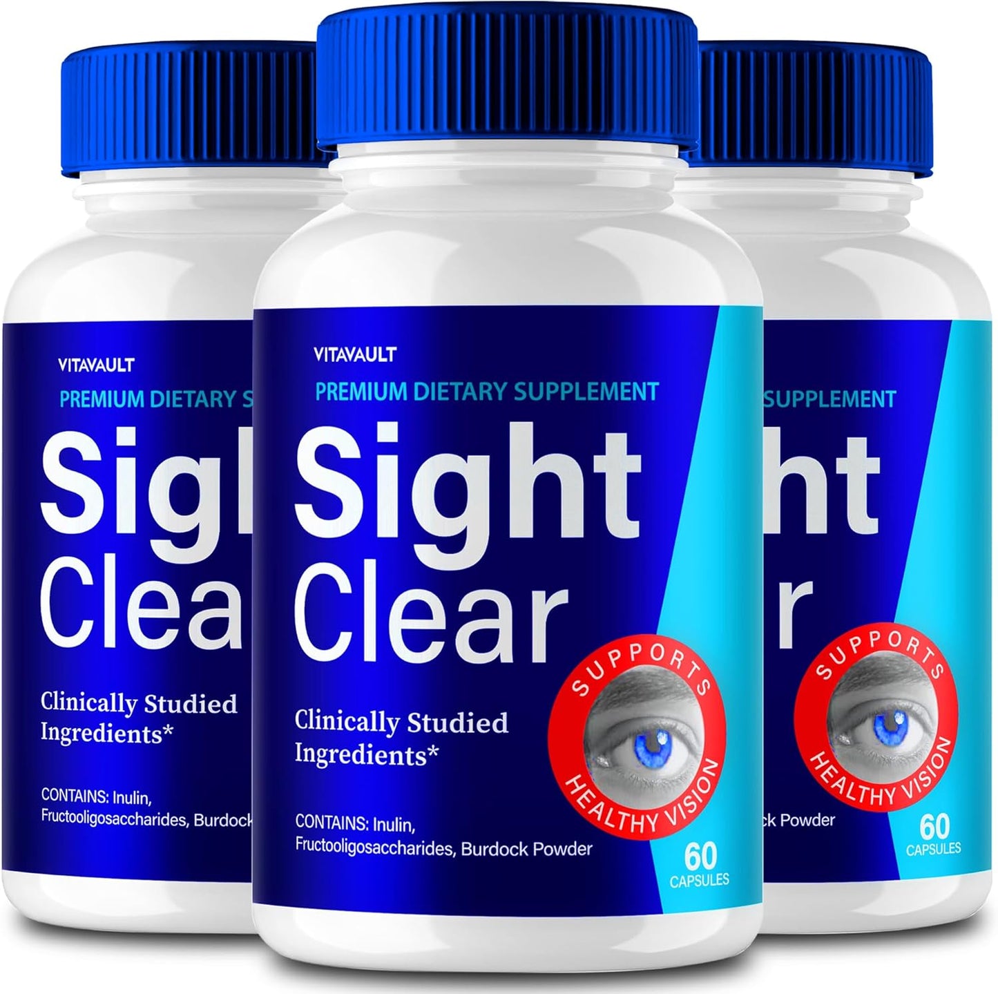 Vitavault Sight Clear Eye Supplement Capsules (3 Pack) - Maximum Strength Vision Vitamin Pills (180 Capsules)