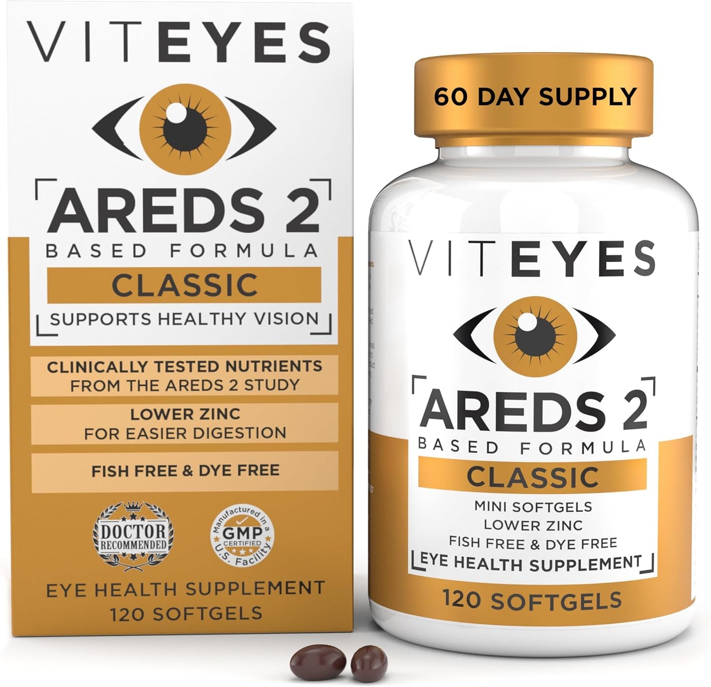 VITEYES® AREDS 2 Softgels - 120 Count for Daily Eye Vitamin Support