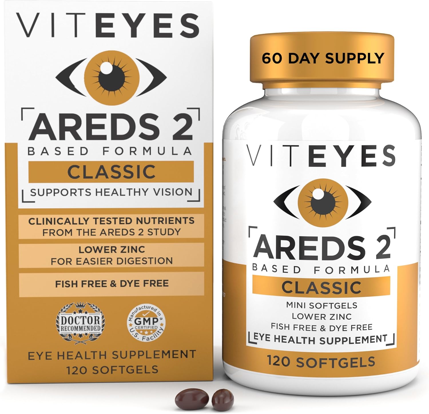 VITEYES® AREDS 2 Softgels - 120 Count for Daily Eye Vitamin Support
