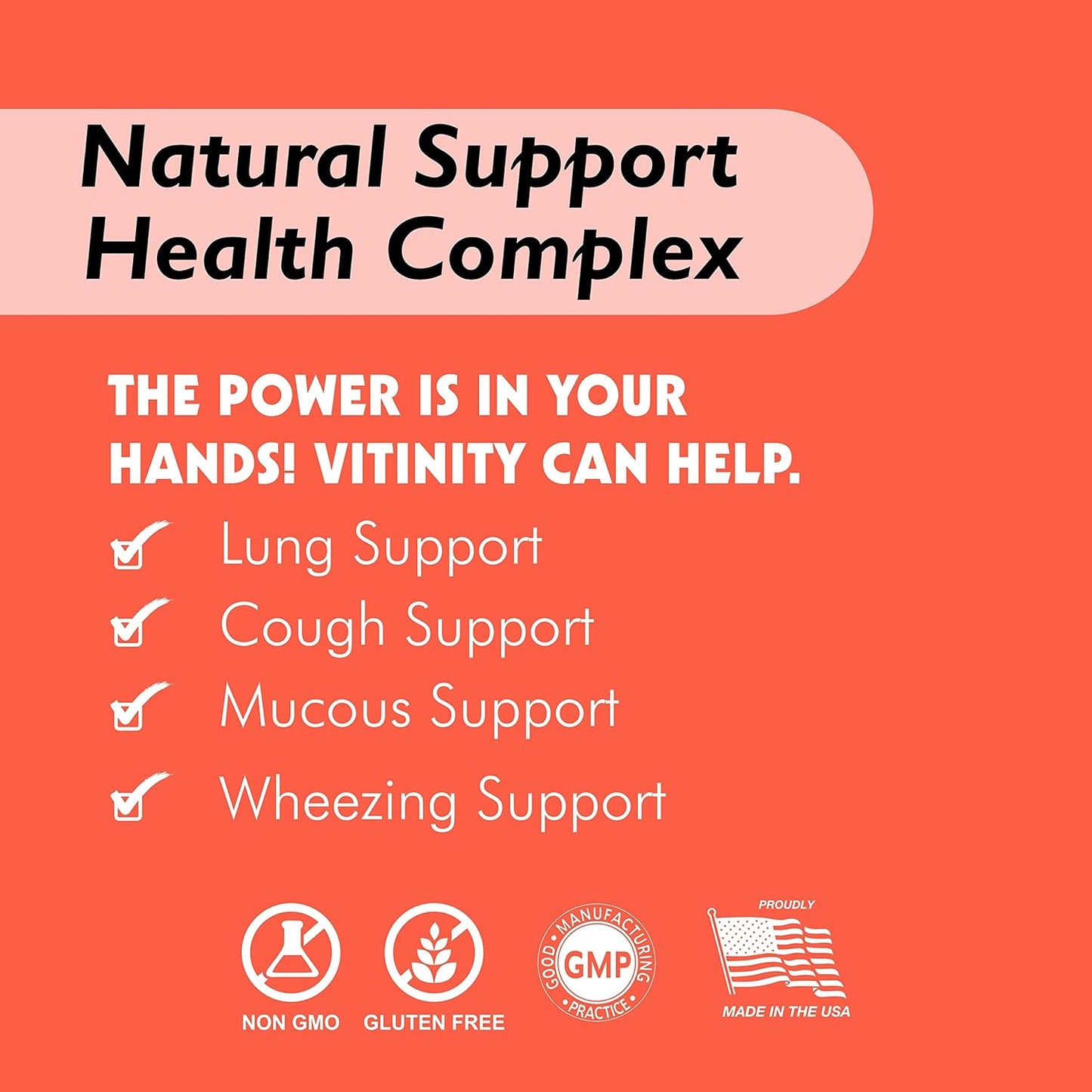 VITINITY Lung Cleanse Supplement, 25+ Key Ingredients for Respiratory Health, Immune Support, Breathing, Asthma, Allergies - 90 Day Supply