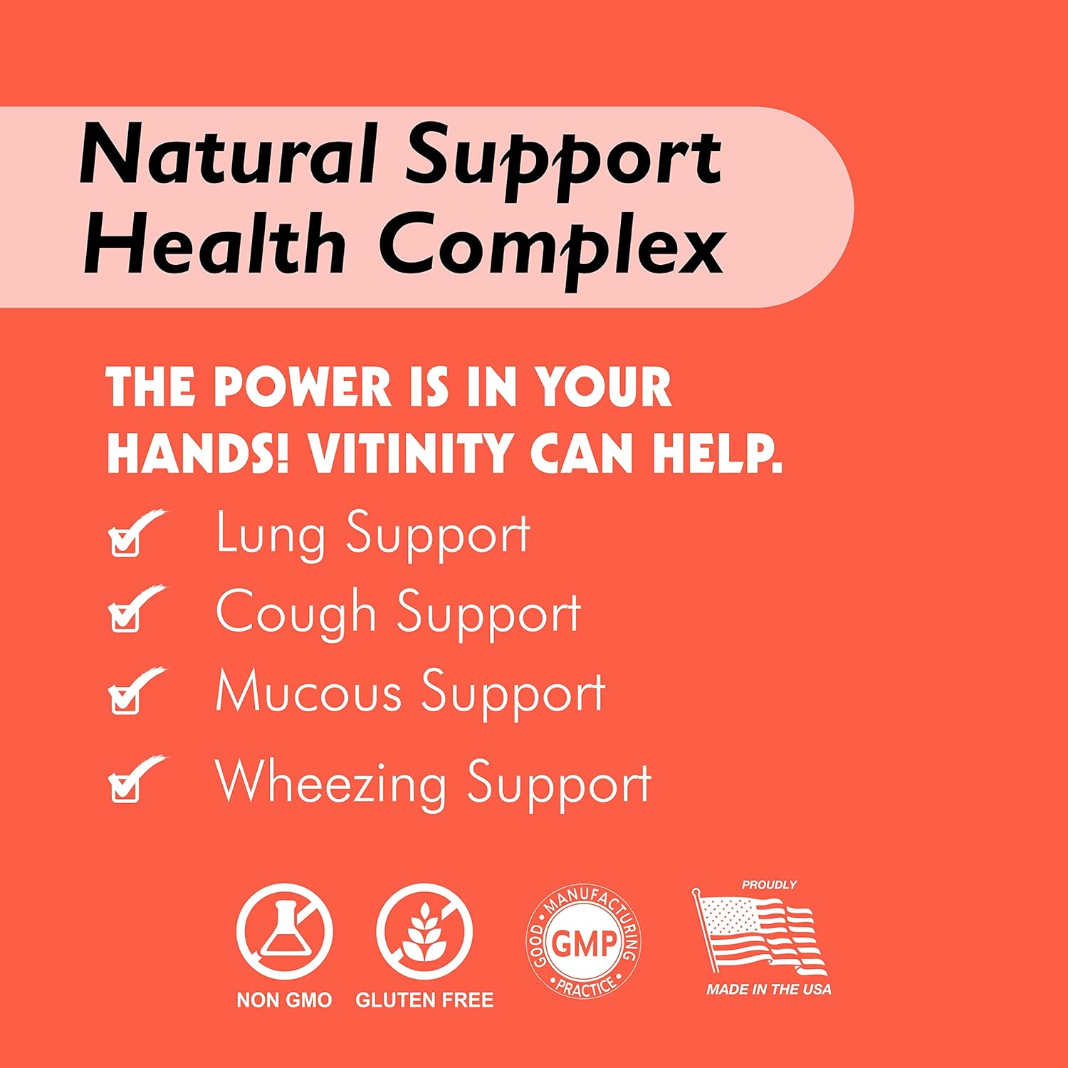 VITINITY Lung Cleanse Supplement, 25+ Key Ingredients for Respiratory Health, Immune Support, Breathing, Asthma, Allergies - 90 Day Supply