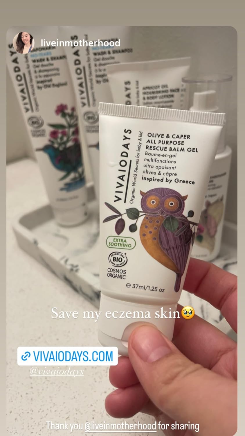 VIVAIODAYS Olive & Caper Soothing Rescue Balm Gel for Dry, Irritated Skin - 1.25 oz.